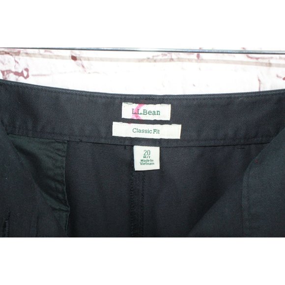 LL Bean Women's Bayside Black Cotton High-Rise Straight-Leg Pants Size 20 - Picture 5 of 9